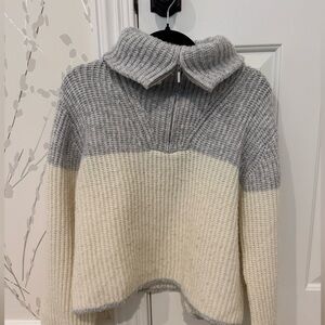 Cozy Gray and Cream Women's Sweater